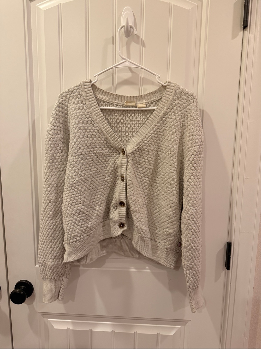 Levi's Cream Textured Button-Up Women's Cardigan